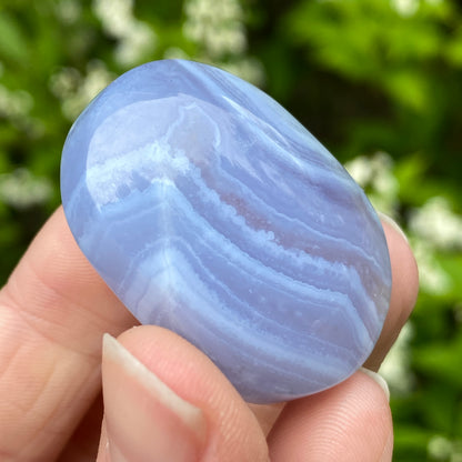 Blue Lace Agate Palm Stone, Exact Shown