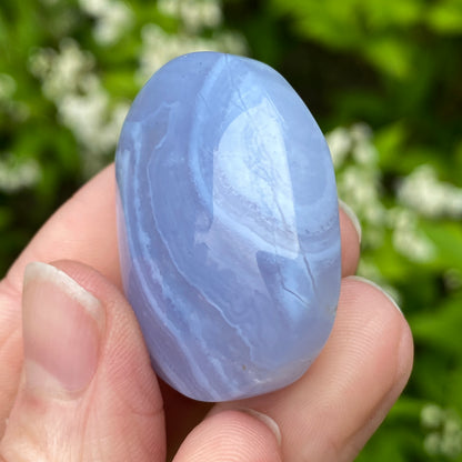 Blue Lace Agate Palm Stone, Exact Shown