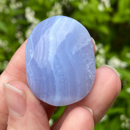 Blue Lace Agate Palm Stone, Exact Shown