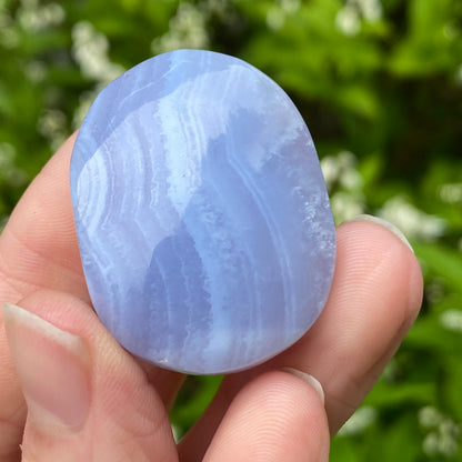 Blue Lace Agate Palm Stone, Exact Shown