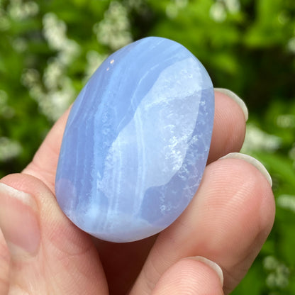 Blue Lace Agate Palm Stone, Exact Shown