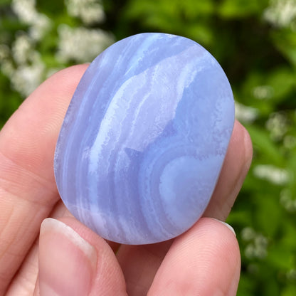 Blue Lace Agate Palm Stone, Exact Shown