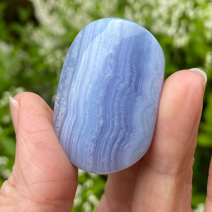 Blue Lace Agate Palm Stone, Exact Shown