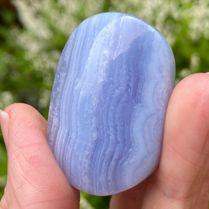 Blue Lace Agate Palm Stone, Exact Shown