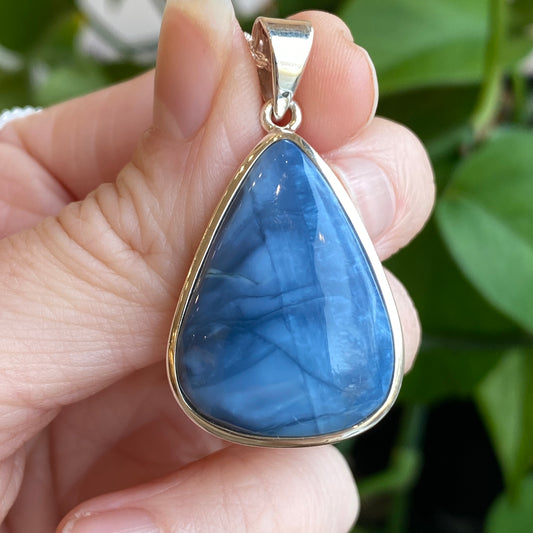 Oregon Blue Opal Pendant, Sterling Silver