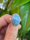 Blue Owyhee Opal Ring, Size 7, Sterling Silver