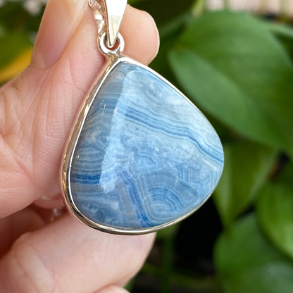 Blue Scheelite Pendant, Sterling Silver