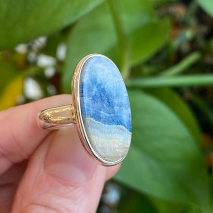 Blue Scheelite Ring, Size 6