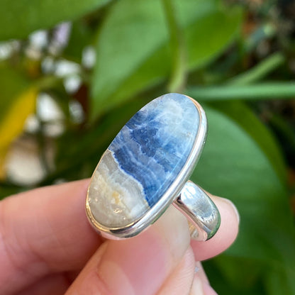 Blue Scheelite Ring, Size 6