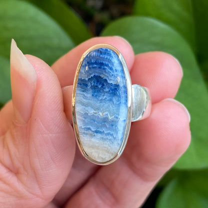 Blue Scheelite Ring, Size 8
