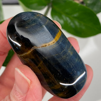 Hawk's Eye Palm Stone, Blue Tiger's Eye