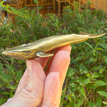 Blue Whale Figurine, Solid Brass Spirit Animal