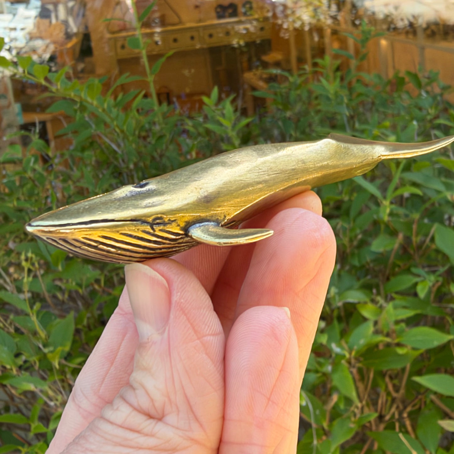 Blue Whale Figurine, Solid Brass Spirit Animal