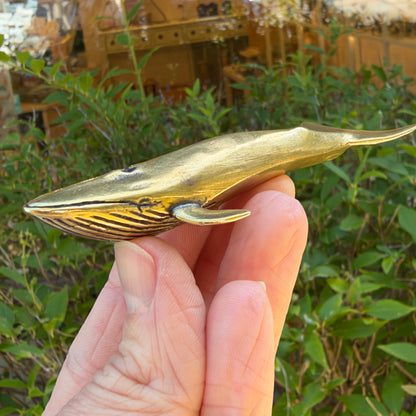 Blue Whale Figurine, Solid Brass Spirit Animal