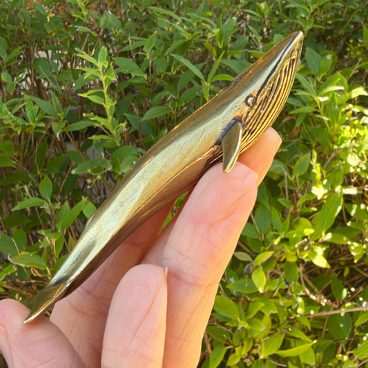 Blue Whale Figurine, Solid Brass Spirit Animal