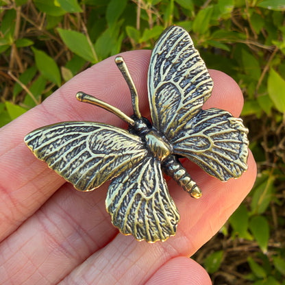 Butterfly Figurine, Solid Brass Spirit Animal