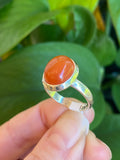 Carnelian Ring, Size 8, Sterling Silver