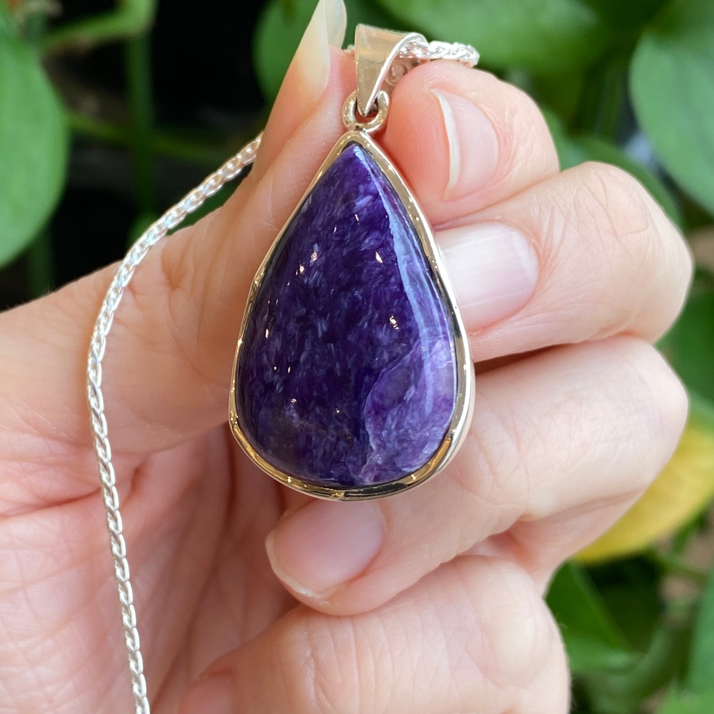 Charoite Pendant, Sterling Silver