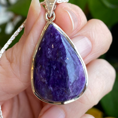 Charoite Pendant, Sterling Silver