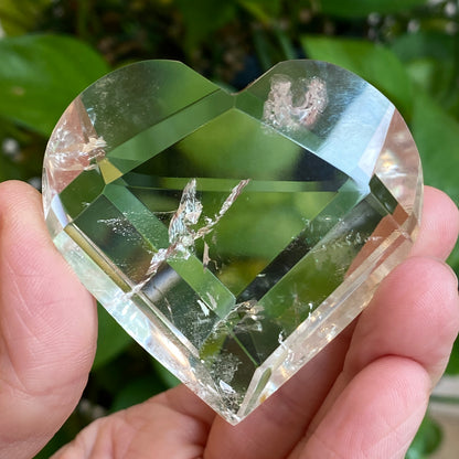 Clear Quartz Heart Carving