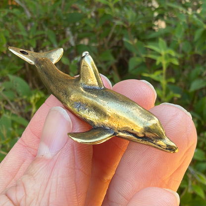 Dolphin Figurine, Solid Brass Spirit Animal