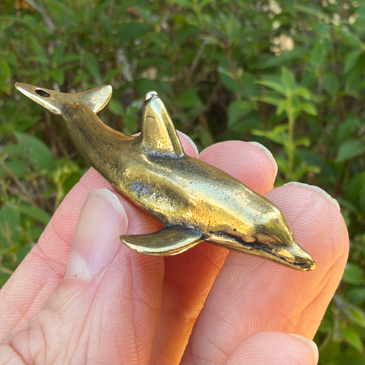 Dolphin Figurine, Solid Brass Spirit Animal