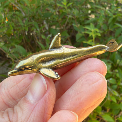 Dolphin Figurine, Solid Brass Spirit Animal