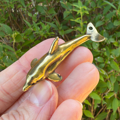 Dolphin Figurine, Solid Brass Spirit Animal