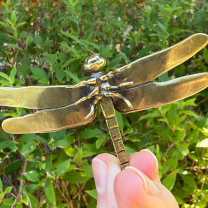 Dragonfly Figurine, Solid Brass Spirit Animal
