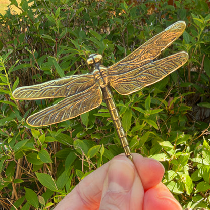 Dragonfly Figurine, Solid Brass Spirit Animal