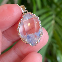 Rare Dumortierite in Quartz Pendant
