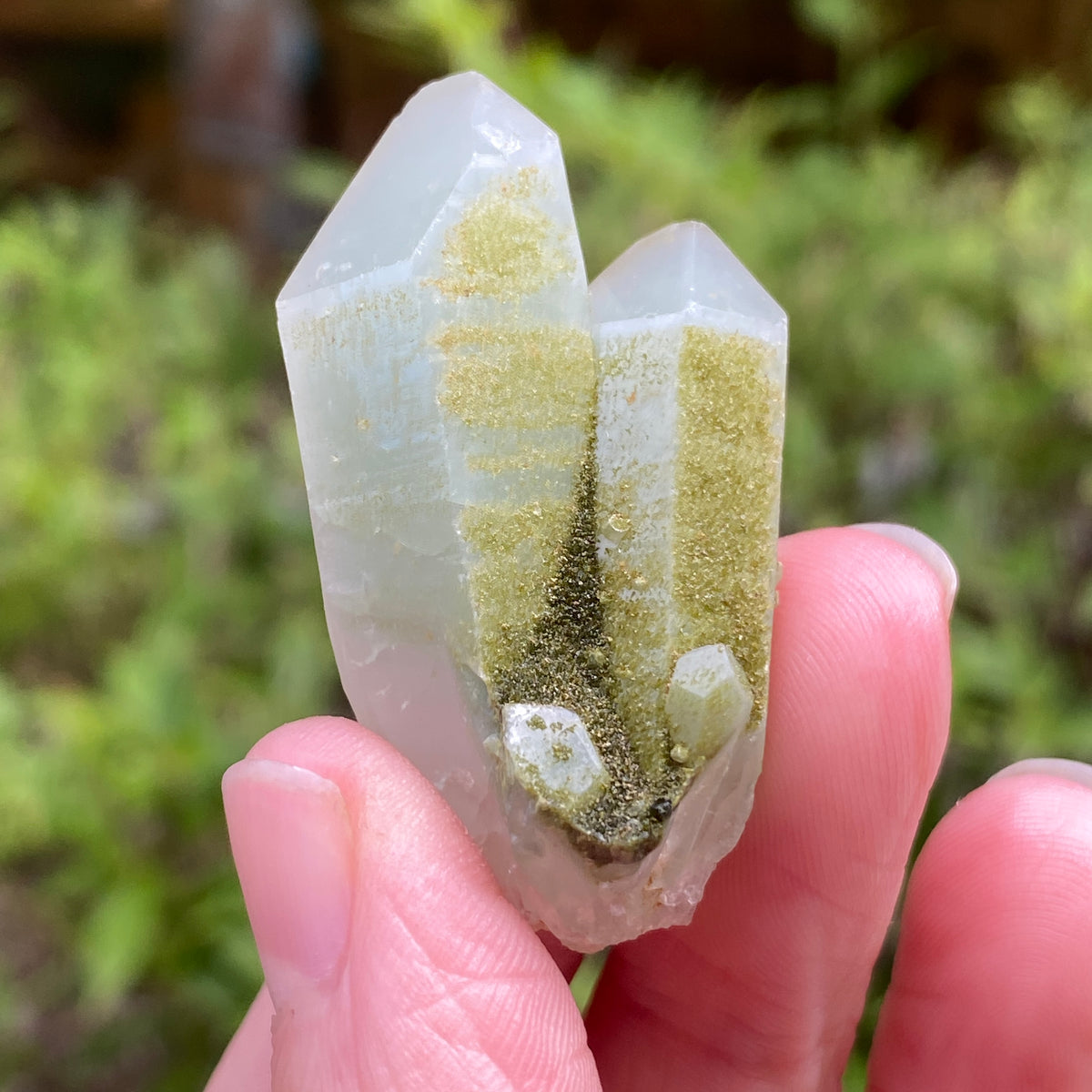 Lime Epidote on Quartz, Turkey