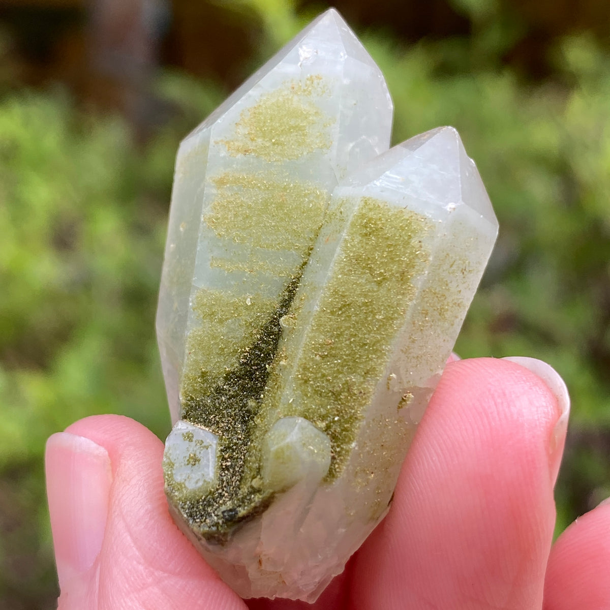 Lime Epidote on Quartz, Turkey