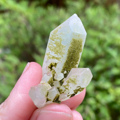 Lime Epidote on Quartz, Turkey