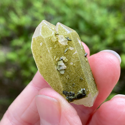 Lime Epidote on Quartz, Turkey