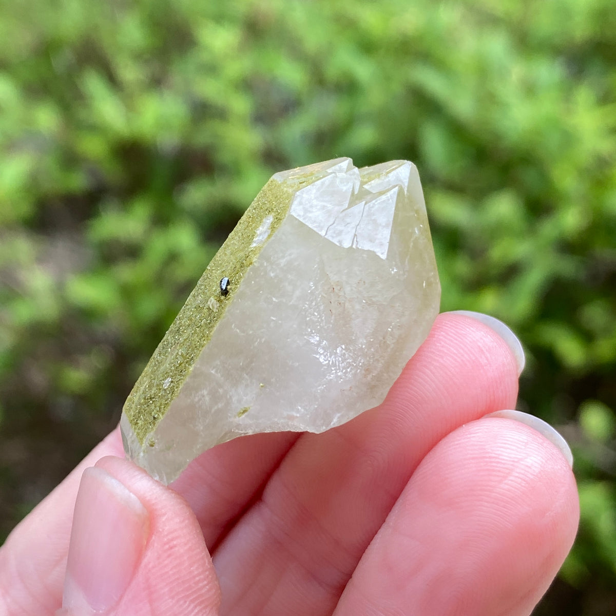 Lime Epidote on Quartz, Turkey