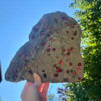 Garnet in Graphite from Red Embers Mine, Erving, Massachusetts