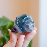 Rainbow Fluorite Skull