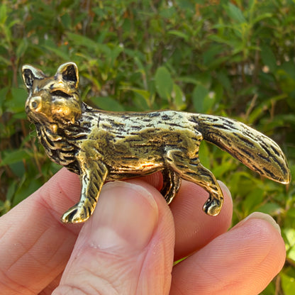 Fox Figurine, Solid Brass Spirit Animal