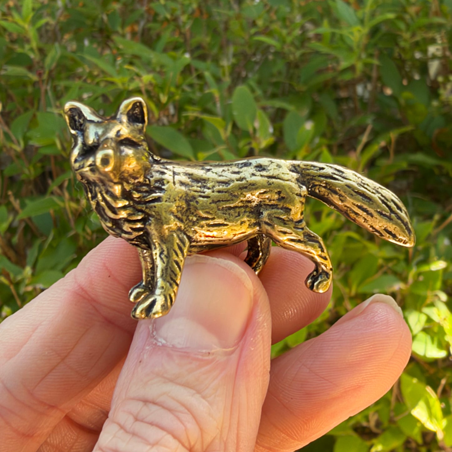 Fox Figurine, Solid Brass Spirit Animal