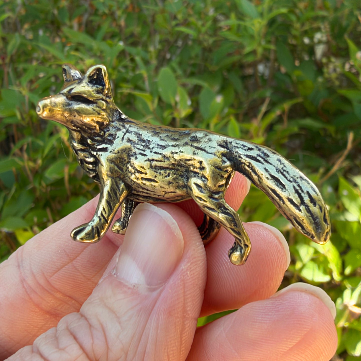 Fox Figurine, Solid Brass Spirit Animal