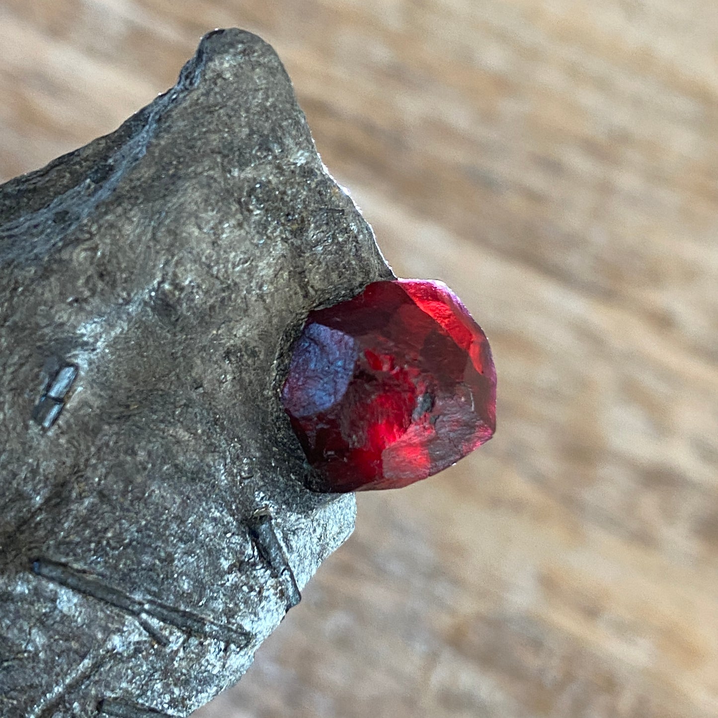 Garnet in Graphite, Red Embers Mine Massachusetts