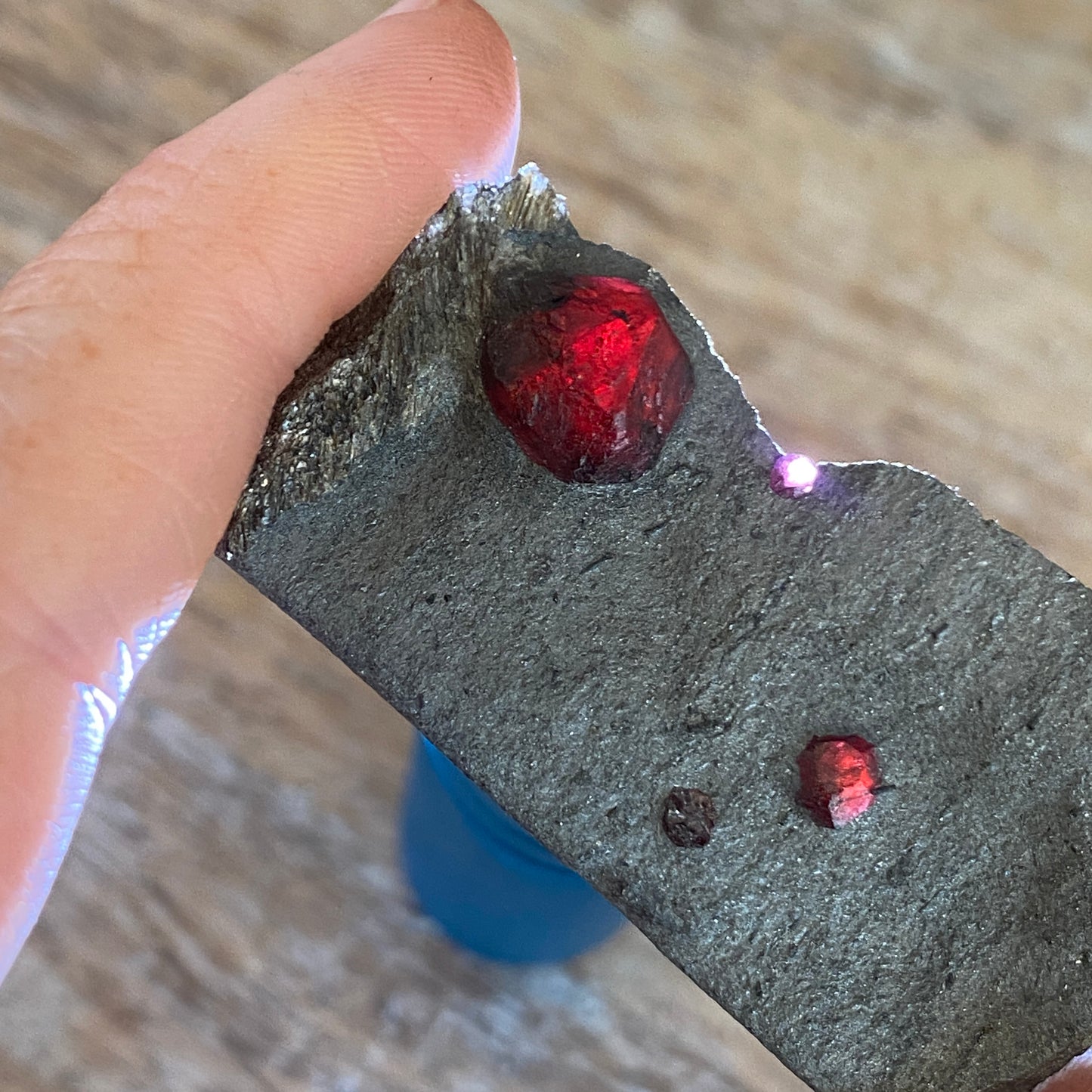 Garnet in Graphite, Red Embers Mine Massachusetts