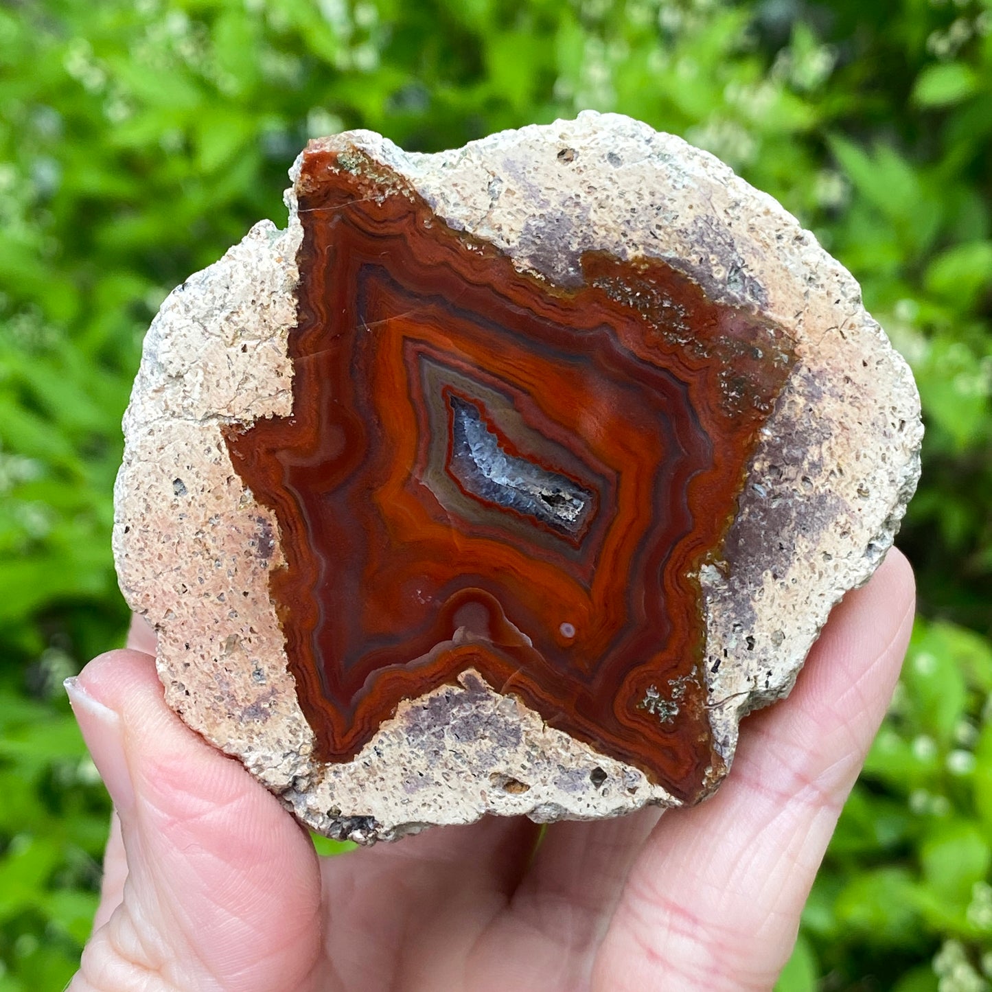 Vivid Red Thunder Egg Geode, Saxony Germany, St. Egidien