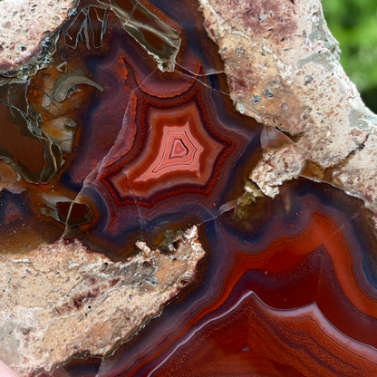 Vivid Red Thunder Egg Geode, Saxony Germany, St. Egidien