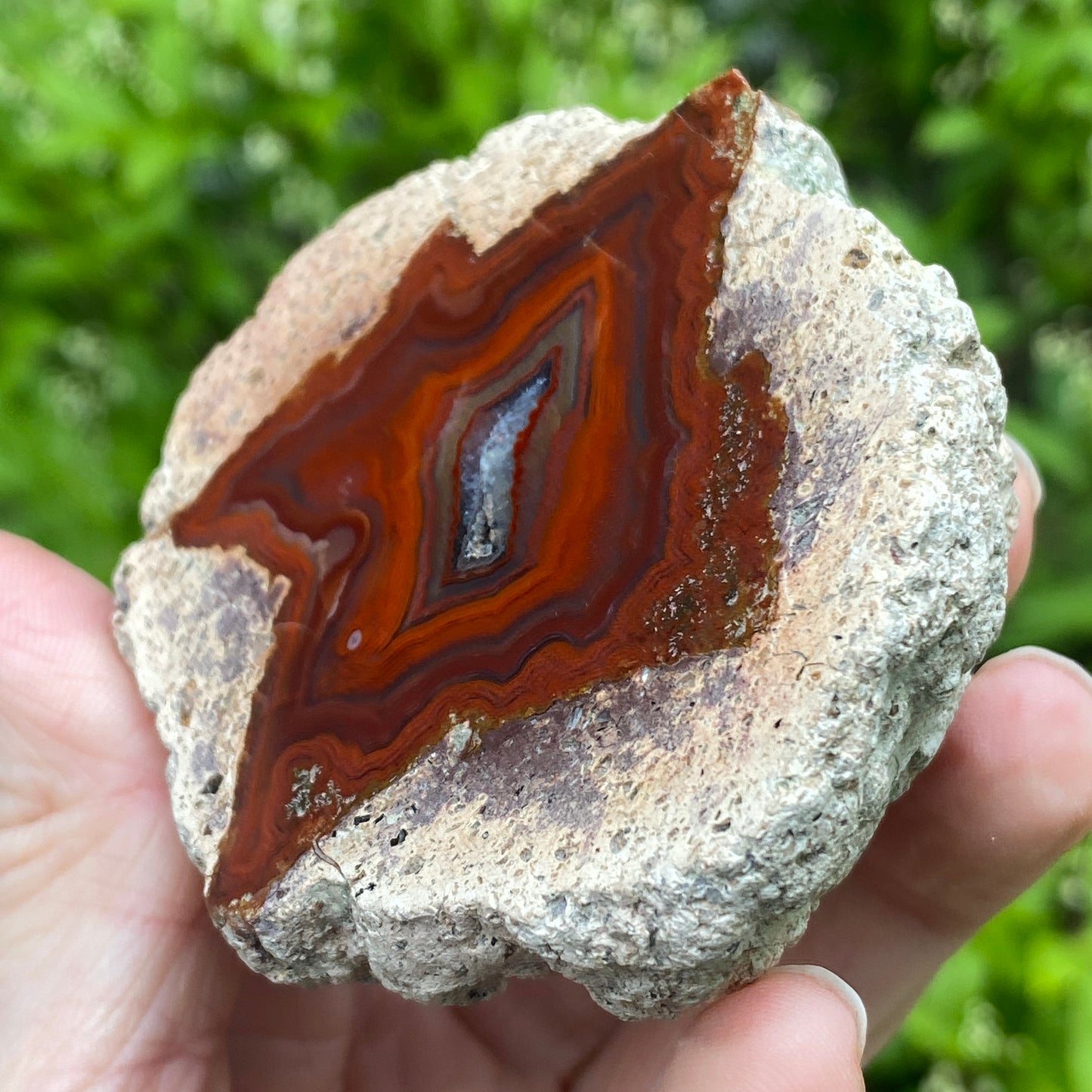 Vivid Red Thunder Egg Geode, Saxony Germany, St. Egidien