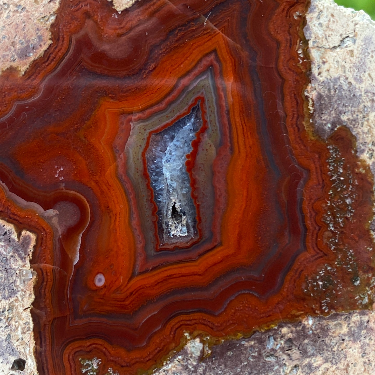 Vivid Red Thunder Egg Geode, Saxony Germany, St. Egidien
