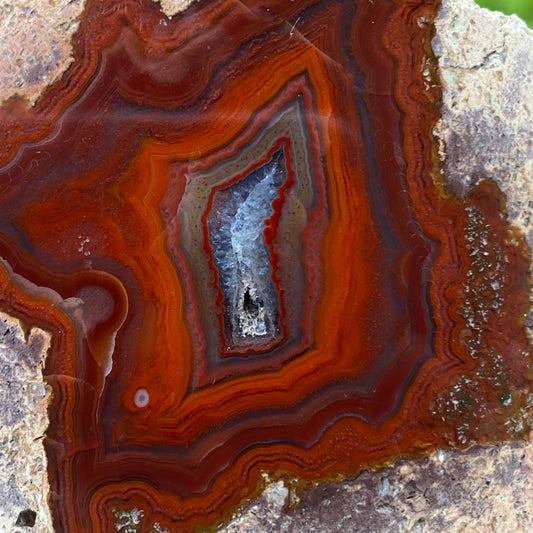 Vivid Red Thunder Egg Geode, Saxony Germany, St. Egidien