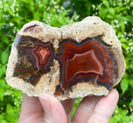 Vivid Red Thunder Egg Geode, Saxony Germany, St. Egidien