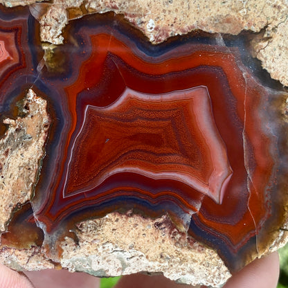 Vivid Red Thunder Egg Geode, Saxony Germany, St. Egidien